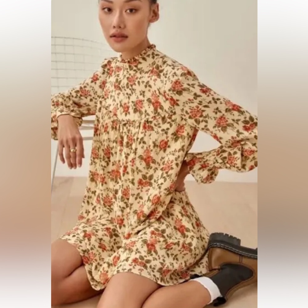 Reformation Jourdan Yellow Floral Mini  Dress - Picture 2 of 11